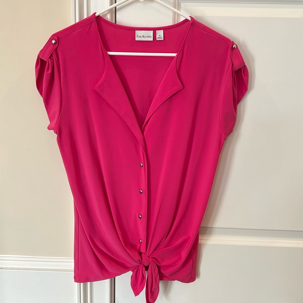 Kim Rodgers Size S Cap Sleeve Button Shirt